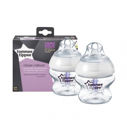 Tommee Tippee 英國湯美天地寬口防脹氣PP奶瓶2*150ml 0-3個月 海外本土原版