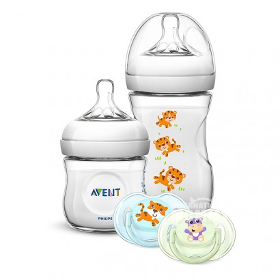 PHILIPS AVENT 英國飛利浦新安怡寬口徑自然原生PP奶瓶入門四件套 0-6個月 海外本土原版