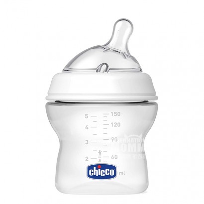 Chicco 義大利智高嬰兒仿生自然母感寬口徑矽膠奶嘴PP奶瓶150ml 0個月以上 海外本土原版