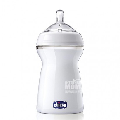 Chicco 義大利智高嬰兒仿生自然母感寬口徑矽膠奶嘴PP奶瓶330ml 6個月以上 海外本土原版