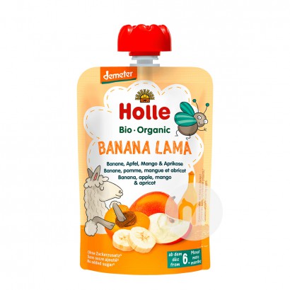 Holle 德國凱莉有機香蕉杏芒果蘋果泥吸吸樂100g*6 海外本土原版