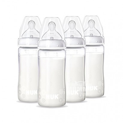 NUK 德國NUK寬口PP塑膠奶瓶四件套300ml 0-6個月 海外本...
