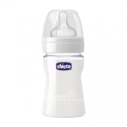 Chicco 義大利智高嬰兒寬口玻璃奶瓶150ml 矽膠奶嘴 0-3個...