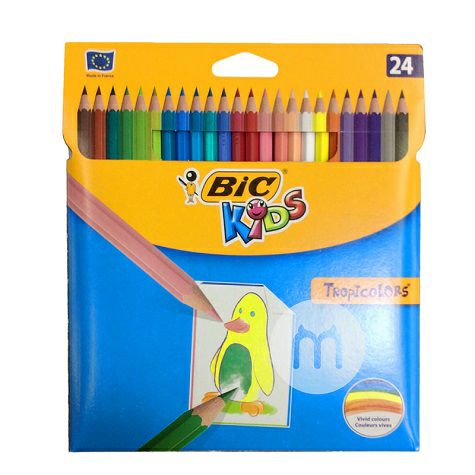 BIC KIDS 法國比克兒童無毒無味寶寶塗鴉24色蠟筆 海外本土原版