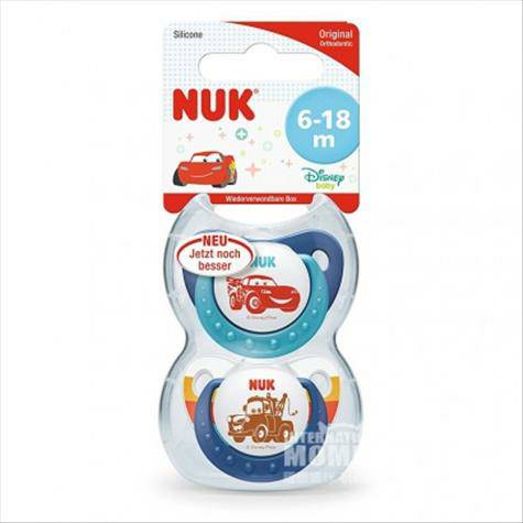 NUK 德國NUK限量版迪士尼皮克斯汽車矽膠安撫奶嘴6-18個月兩只裝 海外本土原版