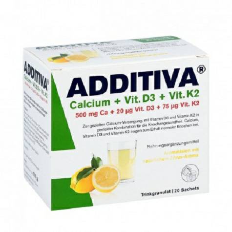 ADDITIVA 德國ADDITIVA鈣+維生素D3+維生素K2沖劑20包 海外本土原版