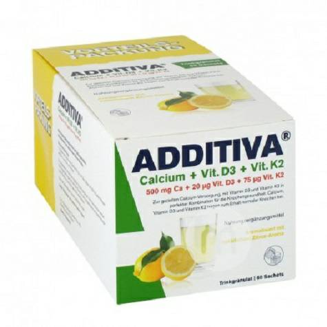 ADDITIVA 德國ADDITIVA鈣+維生素D3+維生素K2沖劑60包 海外本土原版