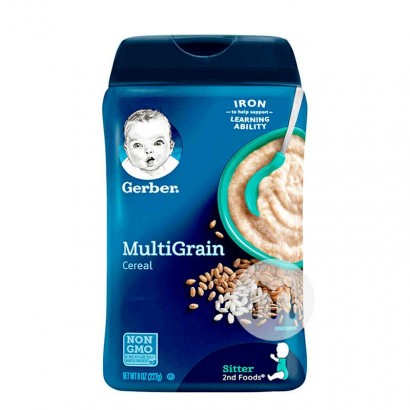 Gerber 美國嘉寶嬰幼兒輔食混合穀物米粉二段6個月以上227g 海外本土原版
