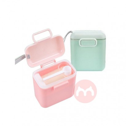 台灣 愛兒房BabyHouse 寶寶便攜式奶粉儲存盒(雙層-附奶粉匙)800ML 绿色
